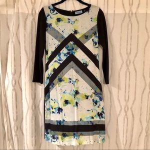 Cynthia Rowley Floral Color Block Shift Dress